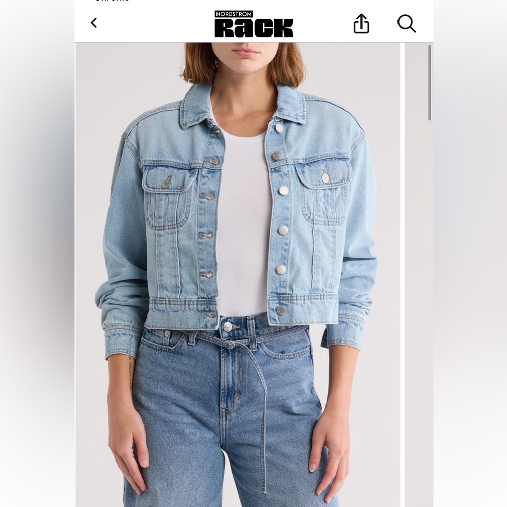 Calvin Klein light wash cropped denim jacket